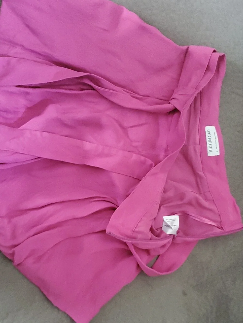 C/MEO Collective Hot Pink Tie-Waist Pleated Shorts